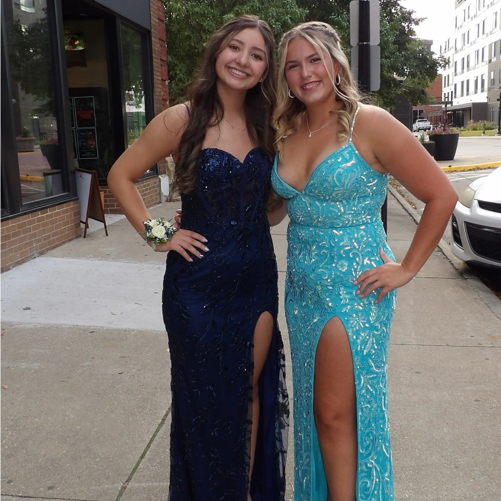 Blue and Turquoise Sequin Dresses - Picture 5 of 6